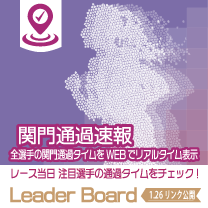 関門通過速報 1.25 OPEN / LEADERBOARD
